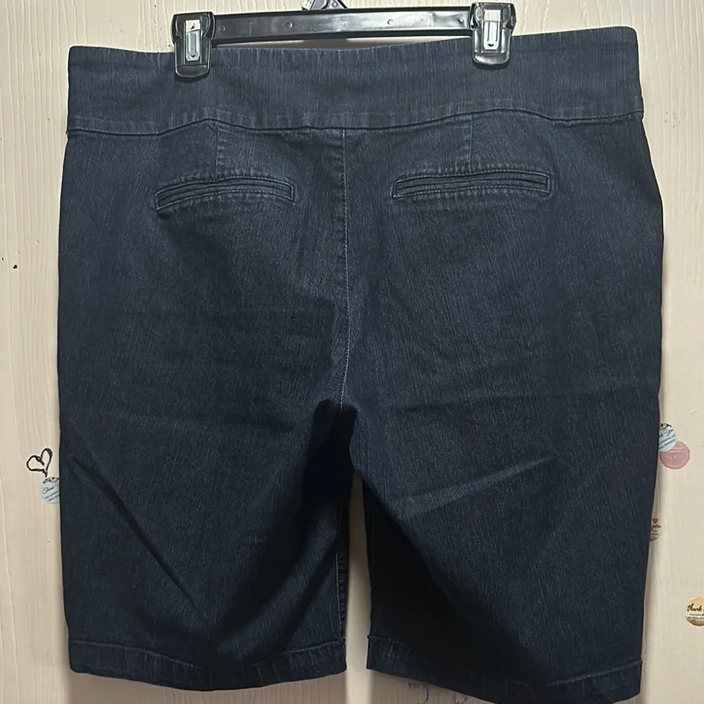 Style & Co High-Waisted Denim Bermuda Shorts - XL - Dark Wash